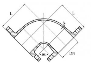 Колено чугунное ВЧШГ УФ фланцевое литое